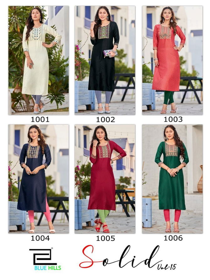 Solid Vol 15 By Blue Hills Plus Size Designer Kurtis Catalog
